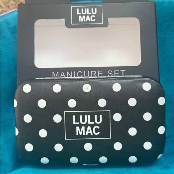 Other - Lulu Mac Black & White Polka Dot Manicure Set